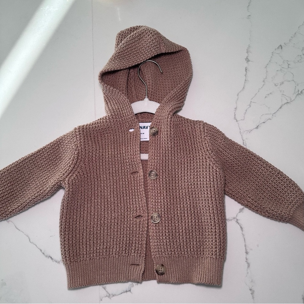Cozy Tan Knit Hooded Cardigan